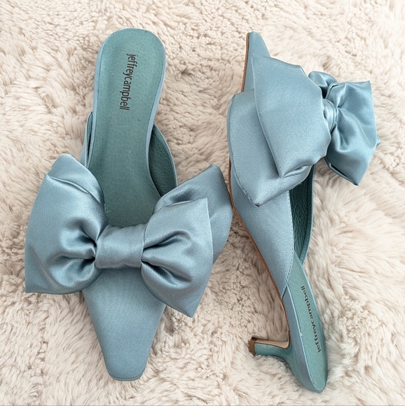 Jeffrey Campbell Ruban Satin Bow Mules 9 - Picture 3 of 8